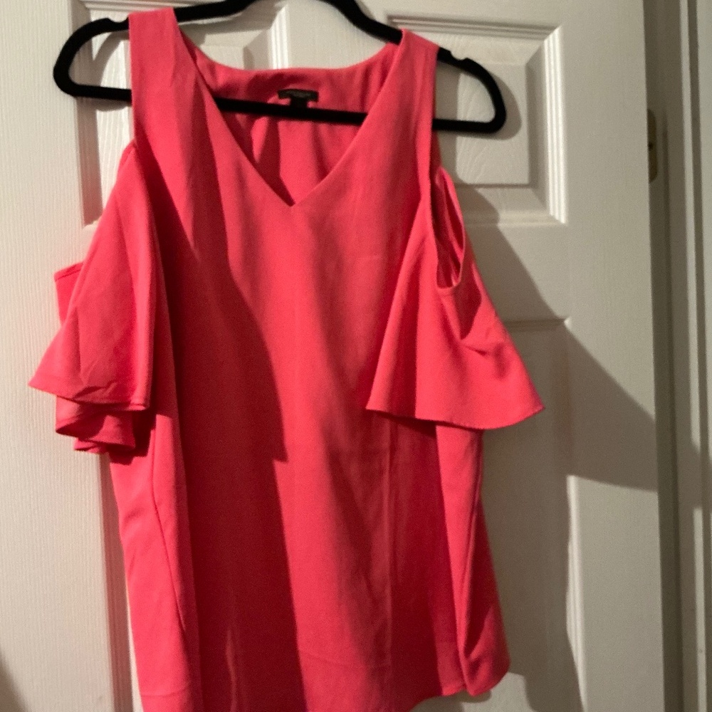 Ann Taylor Pink Cold Shoulder Top